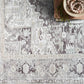 Tapis persan moderne et naturel, tapis géométriques à médaillon vintage inspiré de Heriz, pastel clair délavé, pour salon, chambre à coucher, salle de bain, cuisine
