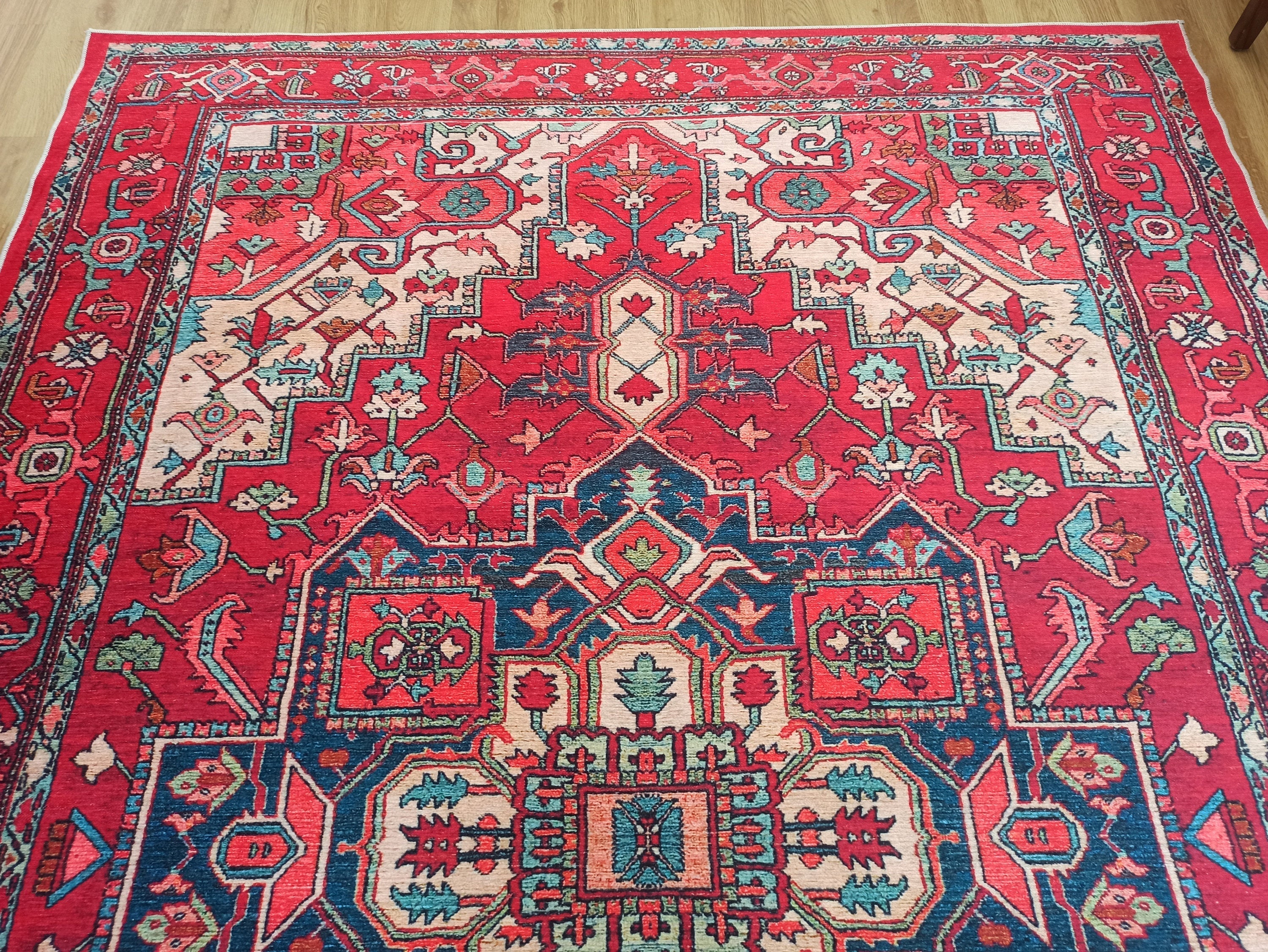 ALin Rug Red Vintage Geometric Faded Rug-Rugs-Fame Rugs-2'x3' ft 60x90 cm-fame