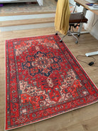 ALin Rug Red Vintage Geometric Faded Rug-Rugs-Fame Rugs-2'x3' ft 60x90 cm-fame