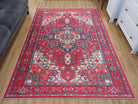 ALin Rug Red Vintage Geometric Faded Rug-Rugs-Fame Rugs-2'x3' ft 60x90 cm-fame