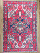 ALin Rug Red Vintage Geometric Faded Rug-Rugs-Fame Rugs-2'x3' ft 60x90 cm-fame