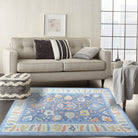 Adeline Pastel Blue Modern Oushak Rug-famerugs-2&#39;x3&#39; ft 60x90cm-fame