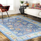 Adeline Pastel Blue Modern Oushak Rug-famerugs-2&#39;x3&#39; ft 60x90cm-fame