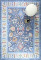 Adeline Pastel Blue Modern Oushak Rug-famerugs-2&#39;x3&#39; ft 60x90cm-fame