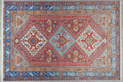 Adia Rug Turkish Red Orange Blue Rug-Rugs-Fame Rugs-2'x3'ft 60x90cm-fame