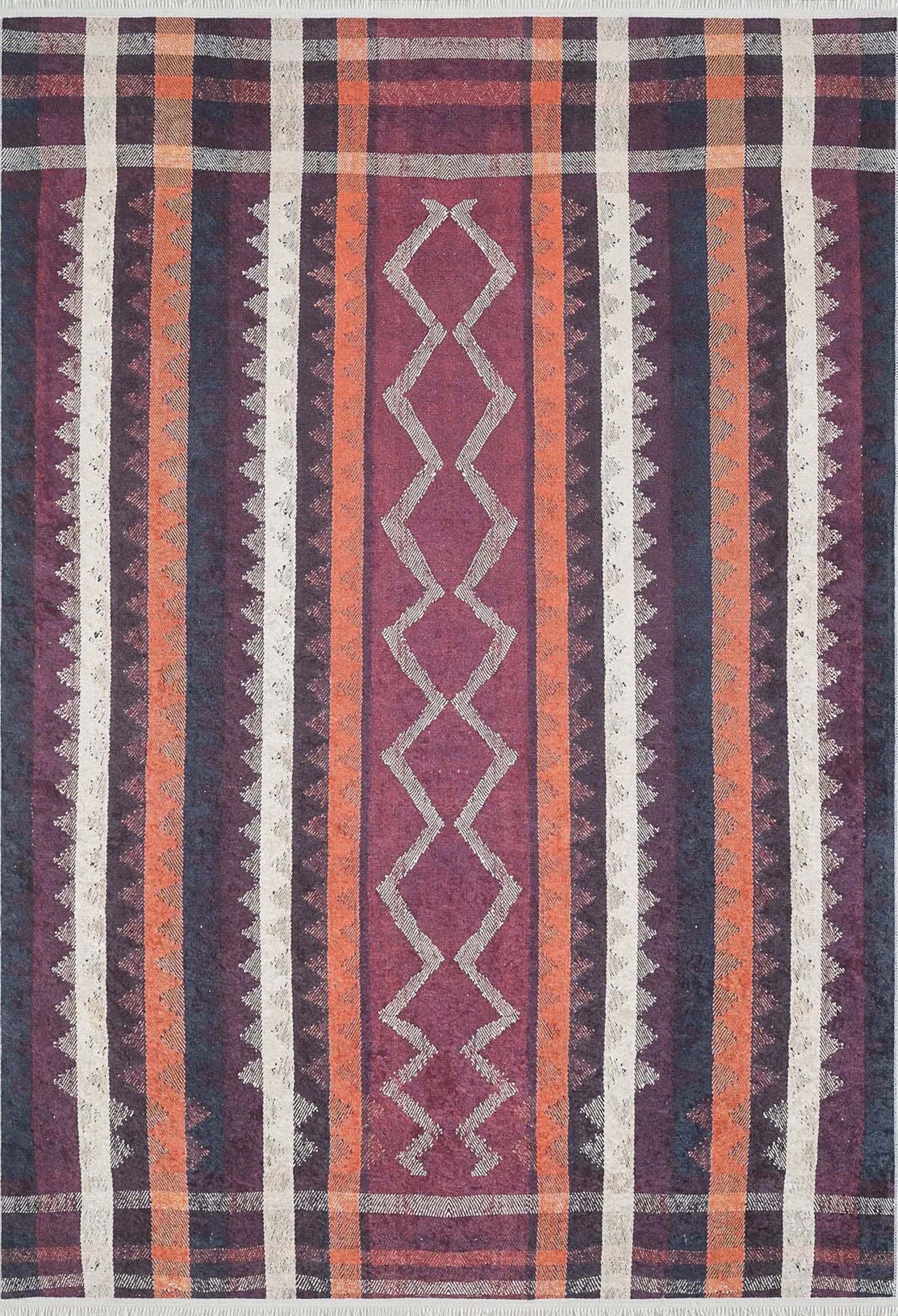 Afaf Turkish Orange Black Beige Kilim Rug-Fame Rugs-2'x3'ft 60x90cm-fame