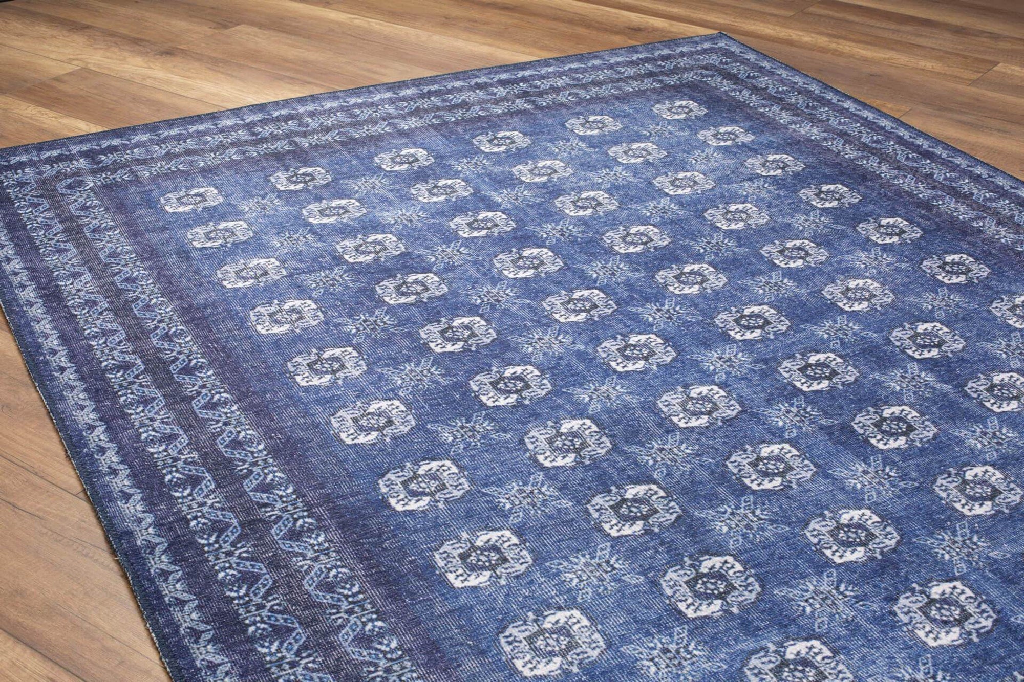 Afda Vintage Blue Afghan Rug-Rugs-Fame Rugs-2'x3' ft 60x90 cm-fame