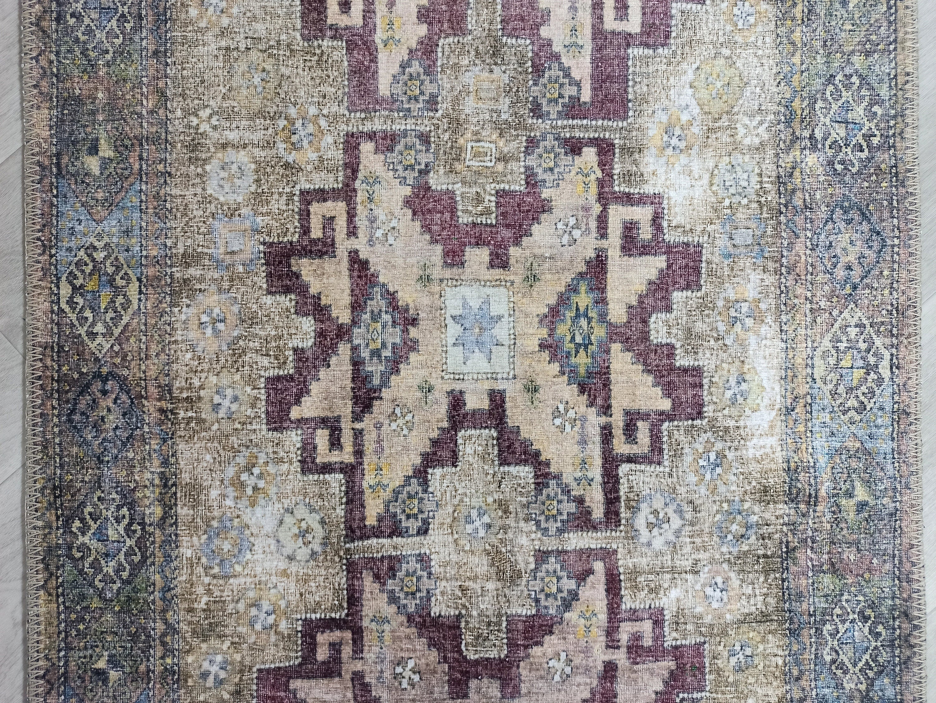 Alma Rug Turkish Beige Green Earth tones Rug-Rugs-Fame Rugs-Beige Green-2'x3' ft 60x90 cm-fame