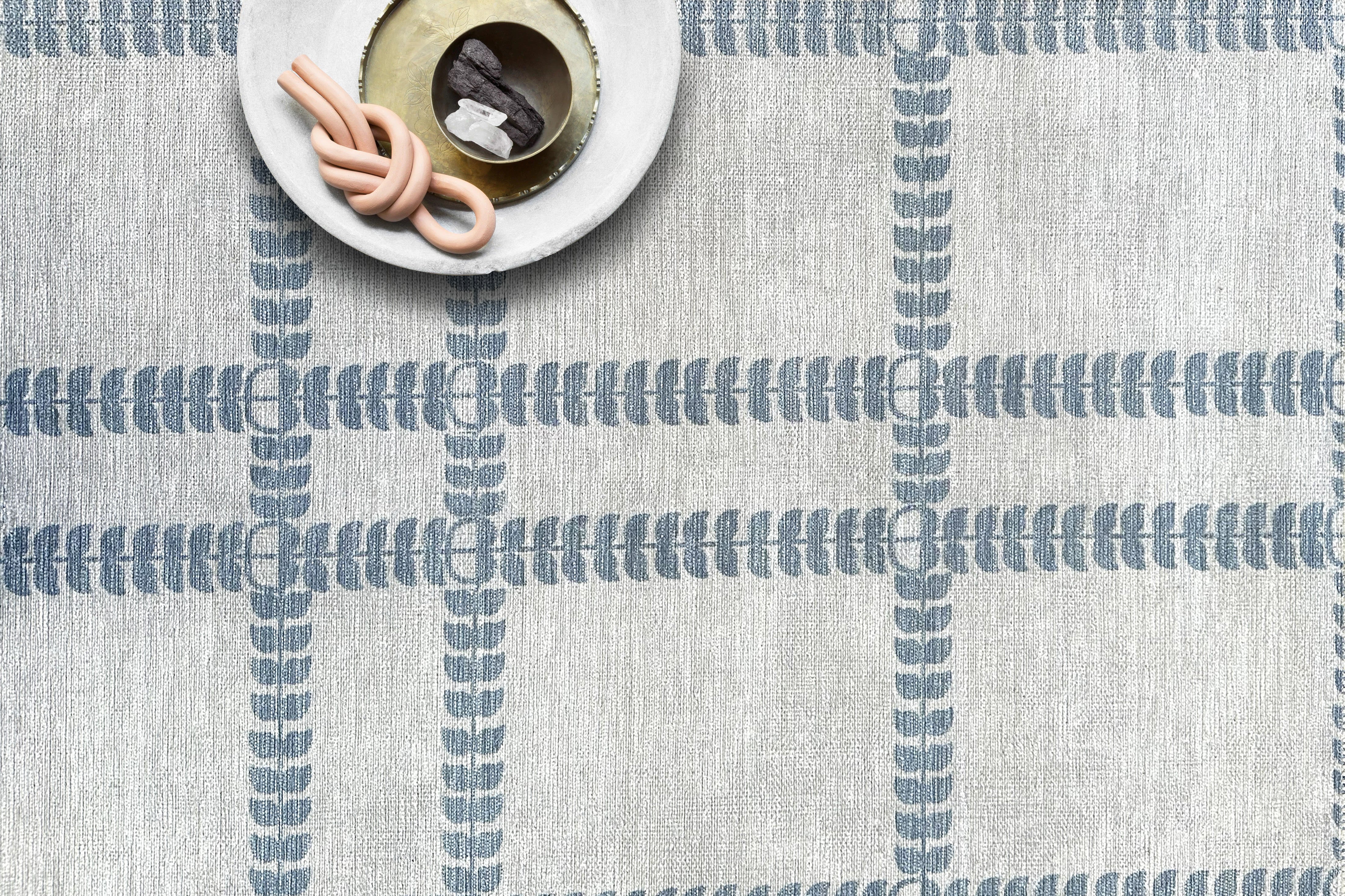 Amani Cream Blue Oushak Rug-Area Rugs-famerugs-2'x3' ft 60x90 cm-fame