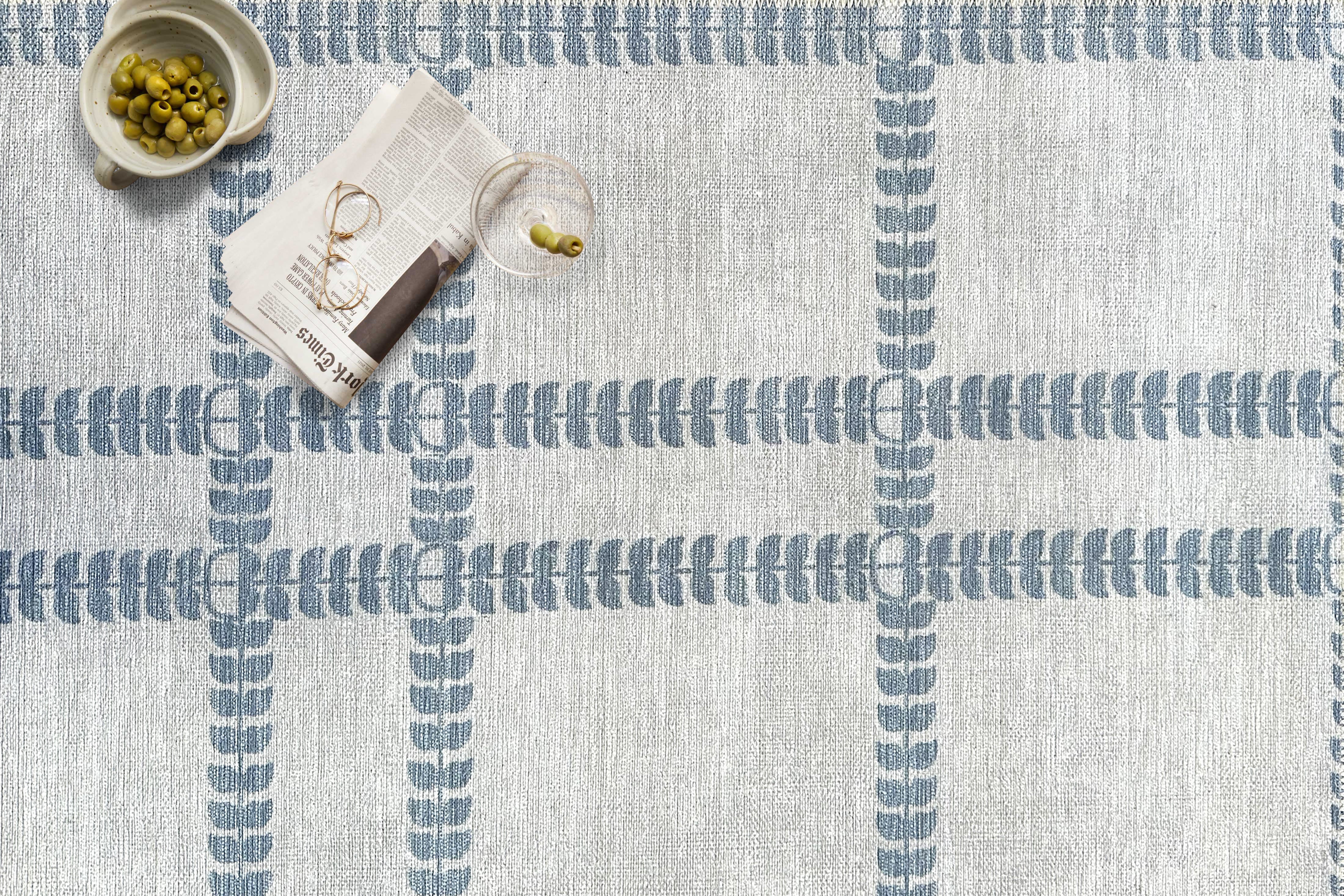 Amani Cream Blue Oushak Rug-Area Rugs-famerugs-2'x3' ft 60x90 cm-fame