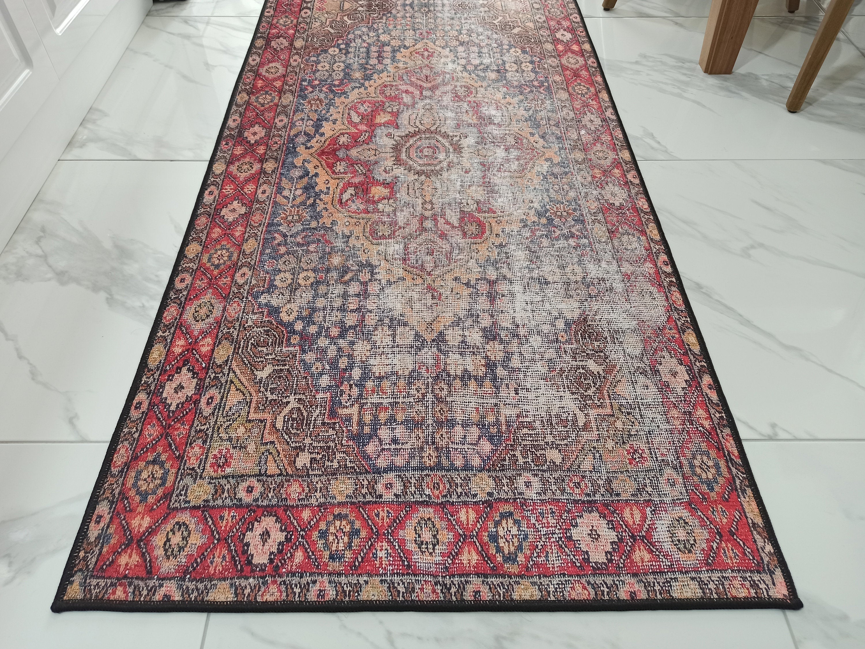 Amra2 Runner Oriental Red Runner Rug-Rugs-Fame Rugs-2'x3' ft 60x90 cm-fame