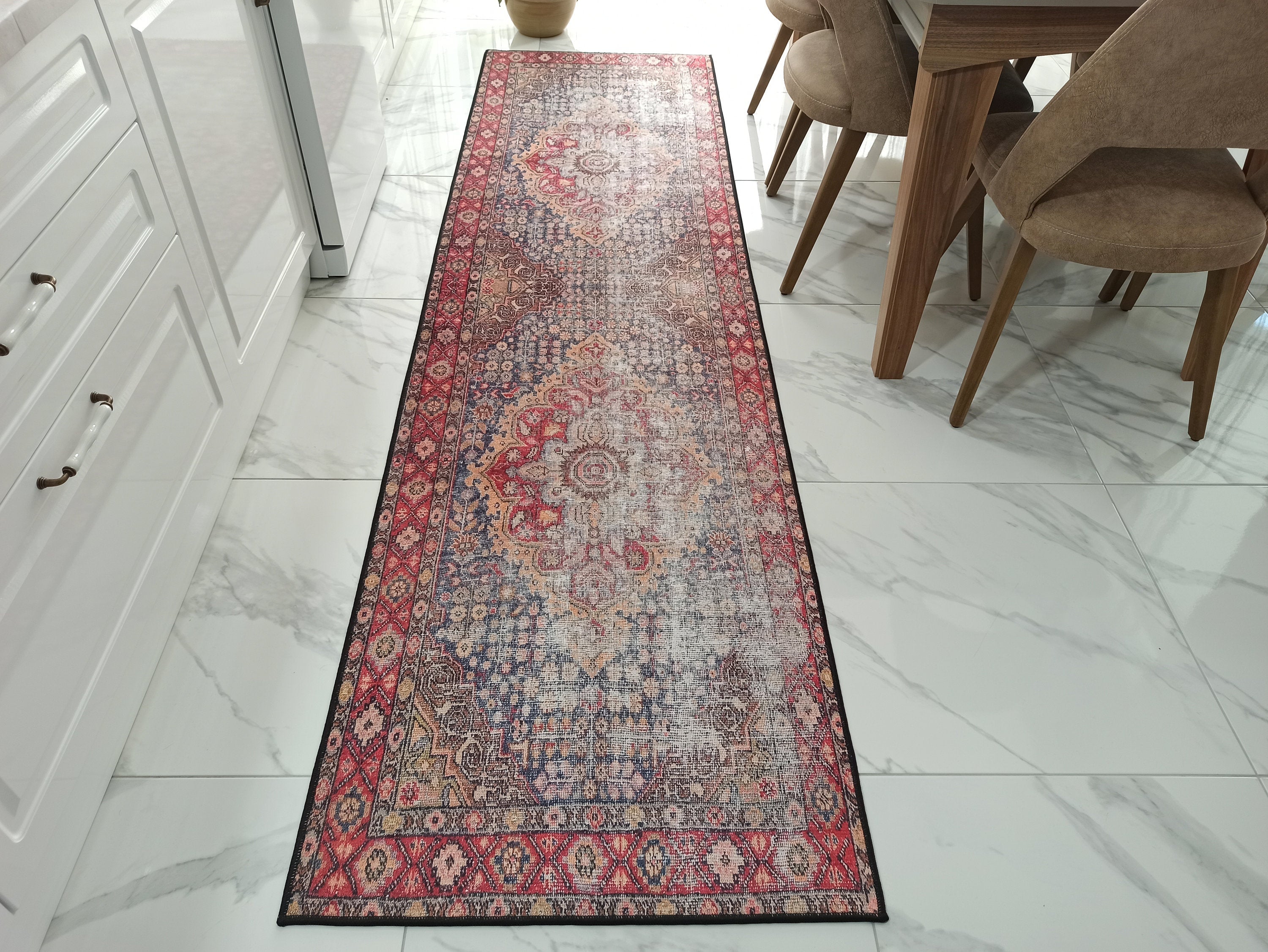 Amra2 Runner Oriental Red Runner Rug-Rugs-Fame Rugs-2'x3' ft 60x90 cm-fame