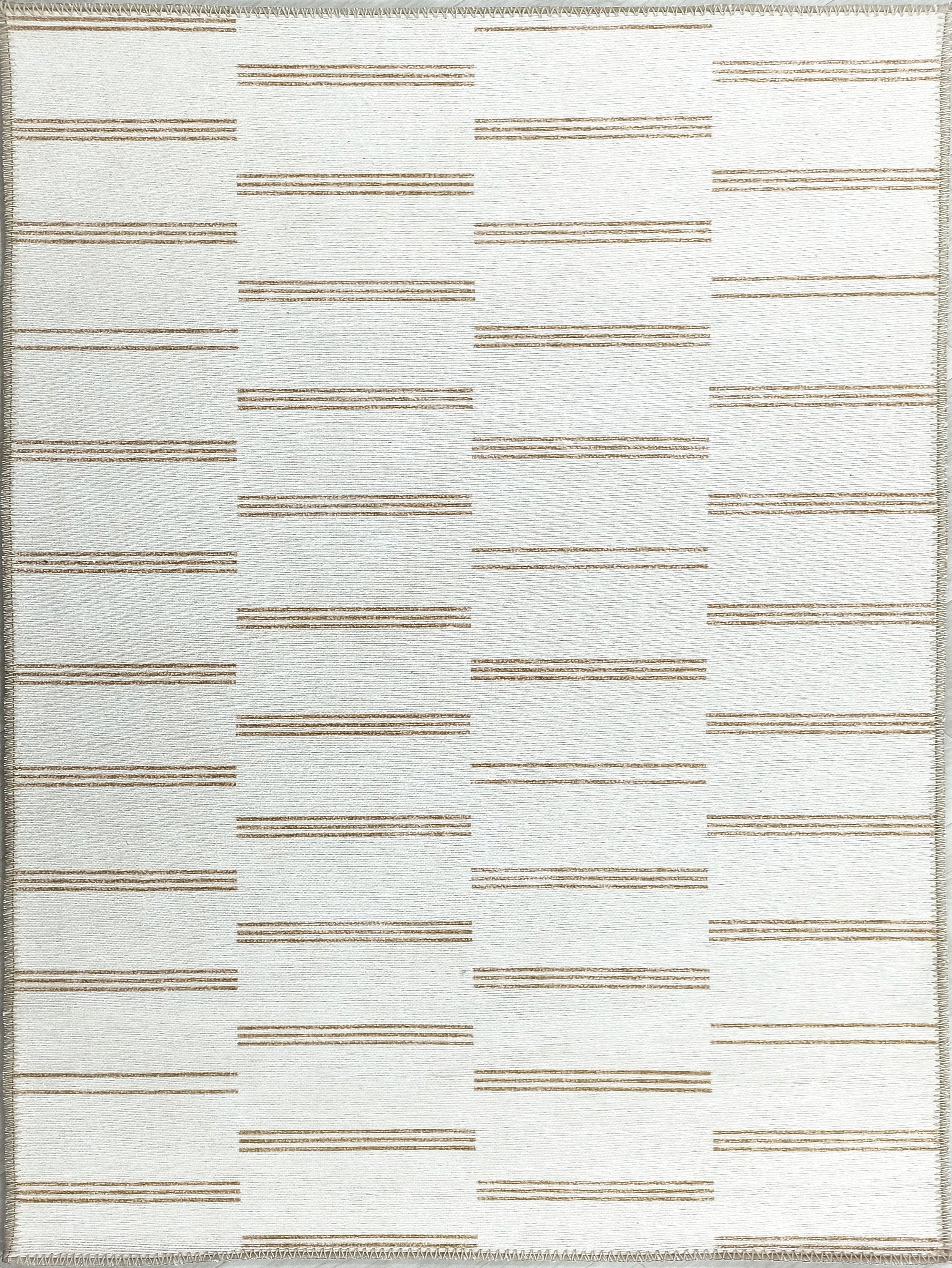 Ana Rug Turkish Neutral Striped Faded Beige Brown Rug-Rugs-Fame Rugs-2'x3' ft 60x90 cm-fame