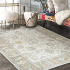 Anais Boho Brown Ivory Modern Oushak Rug-famerugs-2&#39;x3&#39; ft 60x90cm-fame