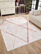 Anwar Moroccan Kilim White Rug-Fame Rugs-2'x3'ft 60x90cm-fame