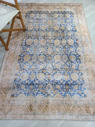 Anya Rug Turkish Neutral Beige Blue Oushak Rug-Rugs-Fame Rugs-2'x3' ft 60x90 cm-fame