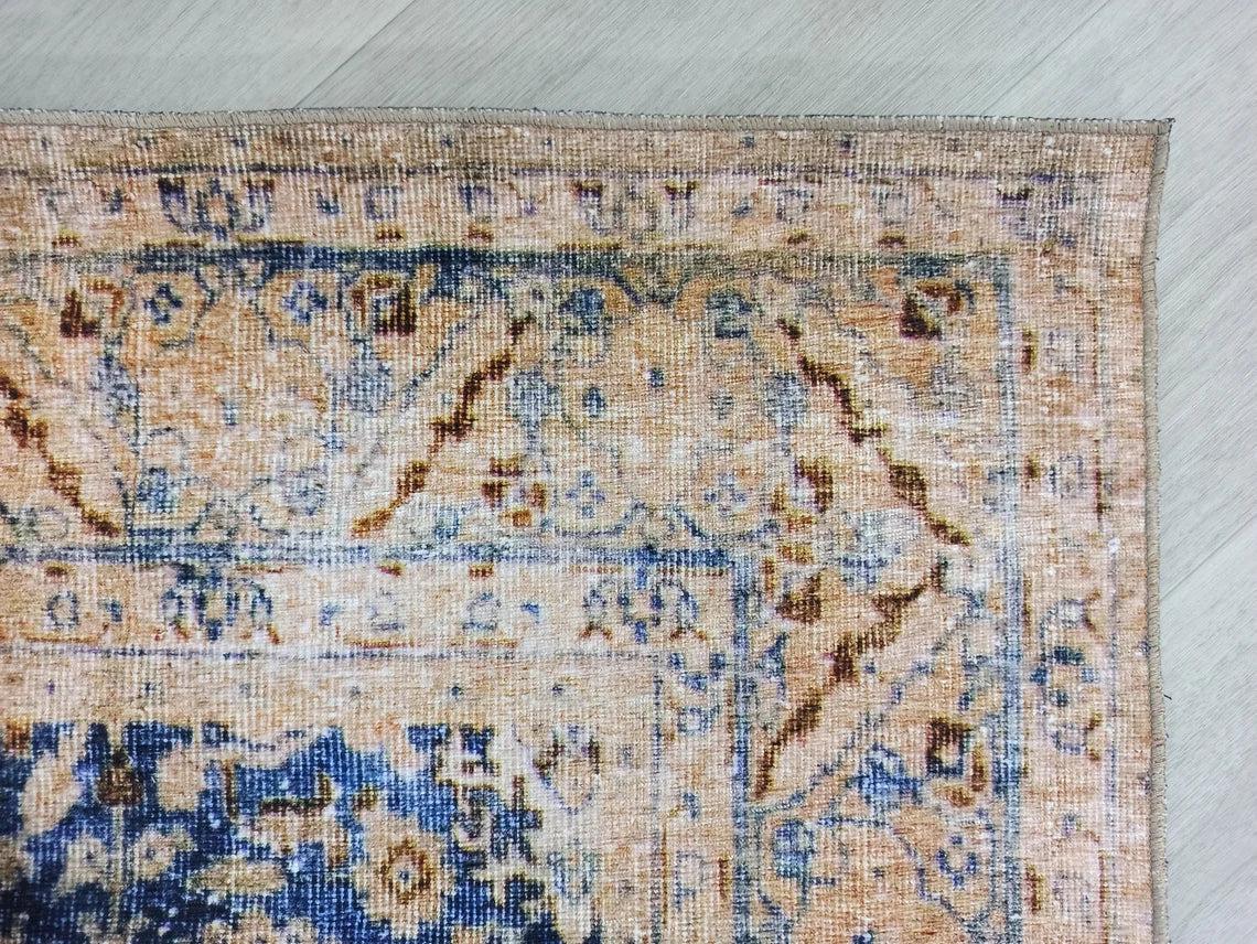 Anya Rug Turkish Neutral Beige Blue Oushak Rug-Rugs-Fame Rugs-2'x3' ft 60x90 cm-fame