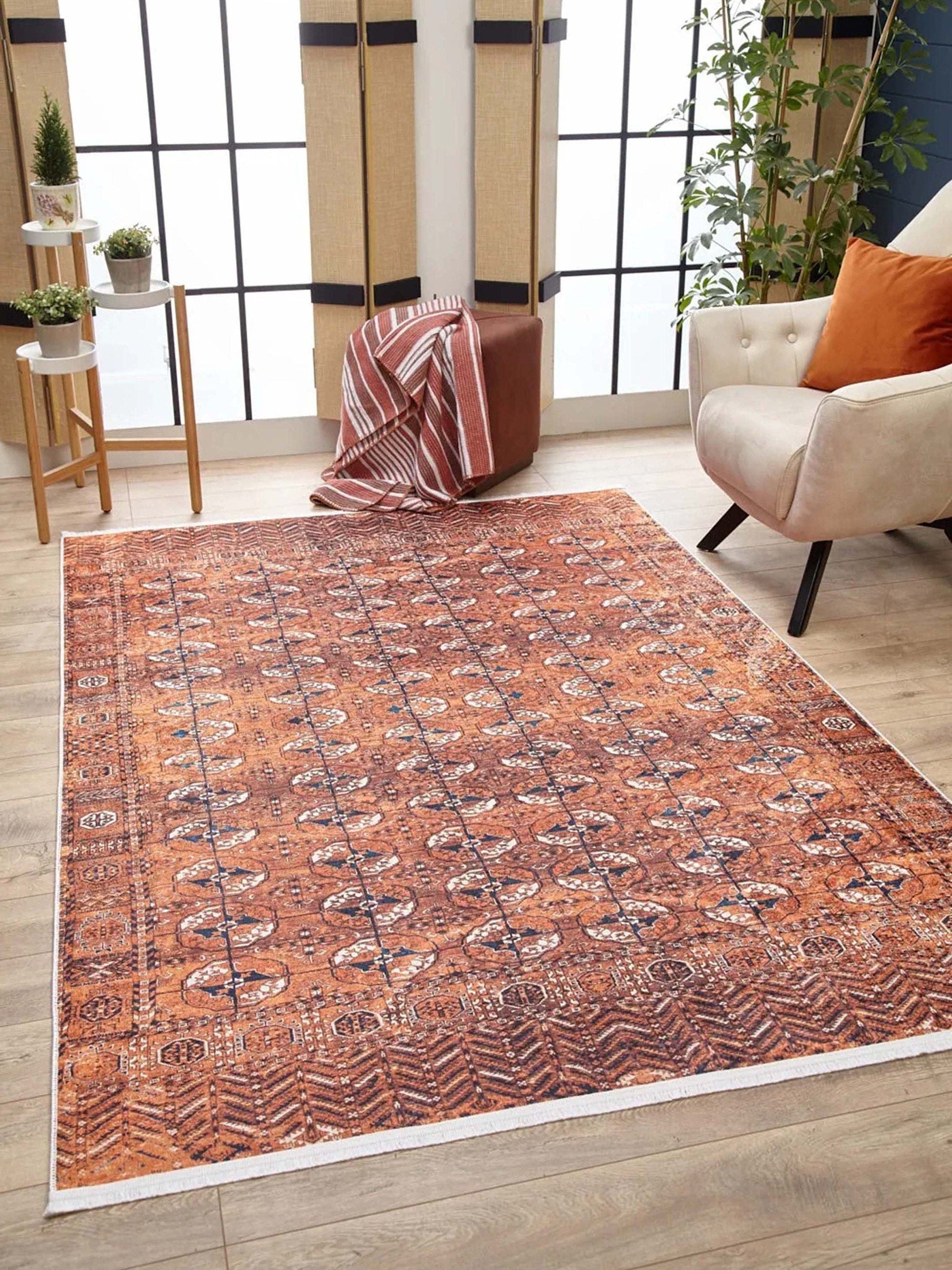 Arda Turkish Kilim Orange & Silver Rug-Fame Rugs-2'x3'ft 60x90cm-White-fame