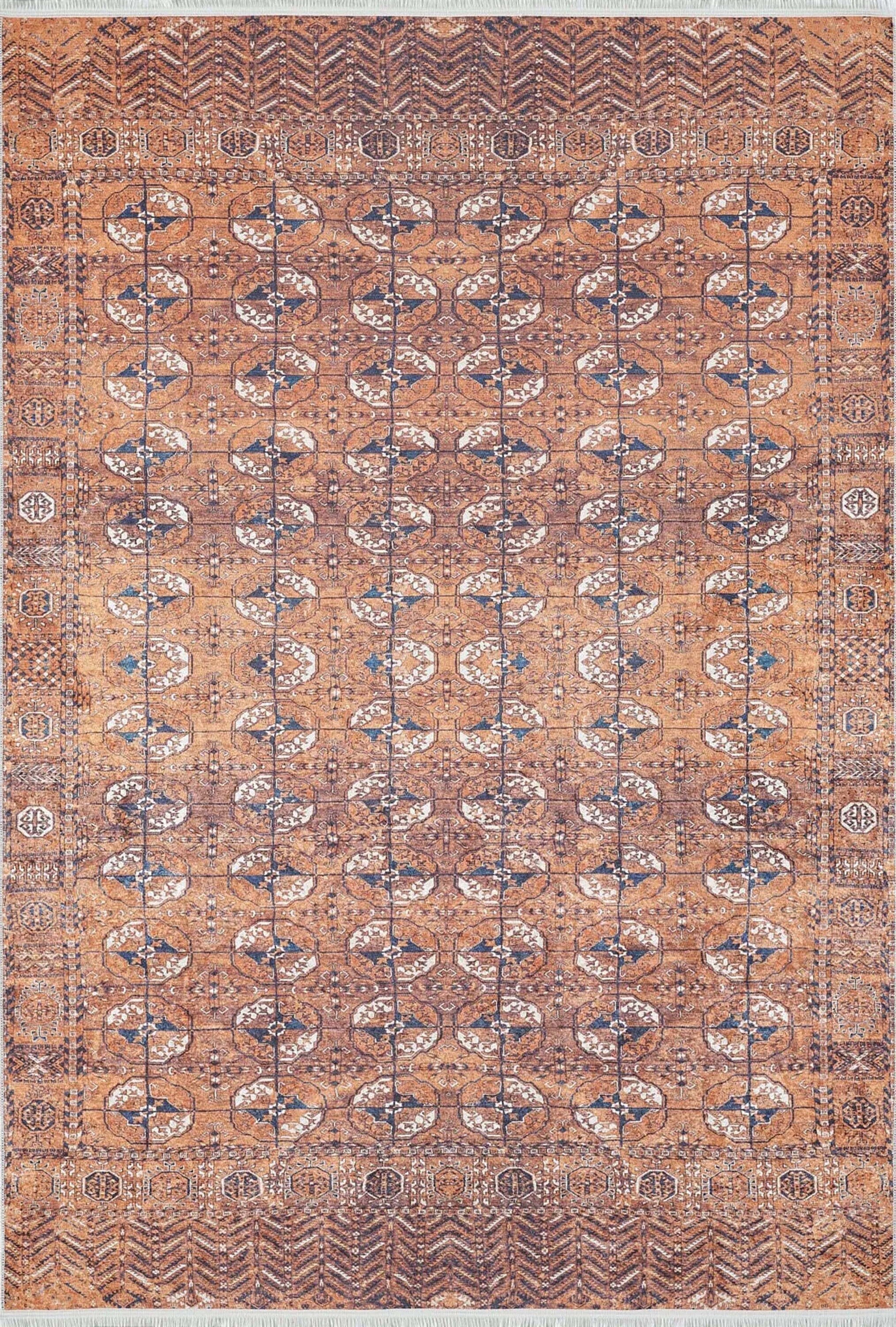 Arda Turkish Kilim Orange & Silver Rug-Fame Rugs-2'x3'ft 60x90cm-White-fame