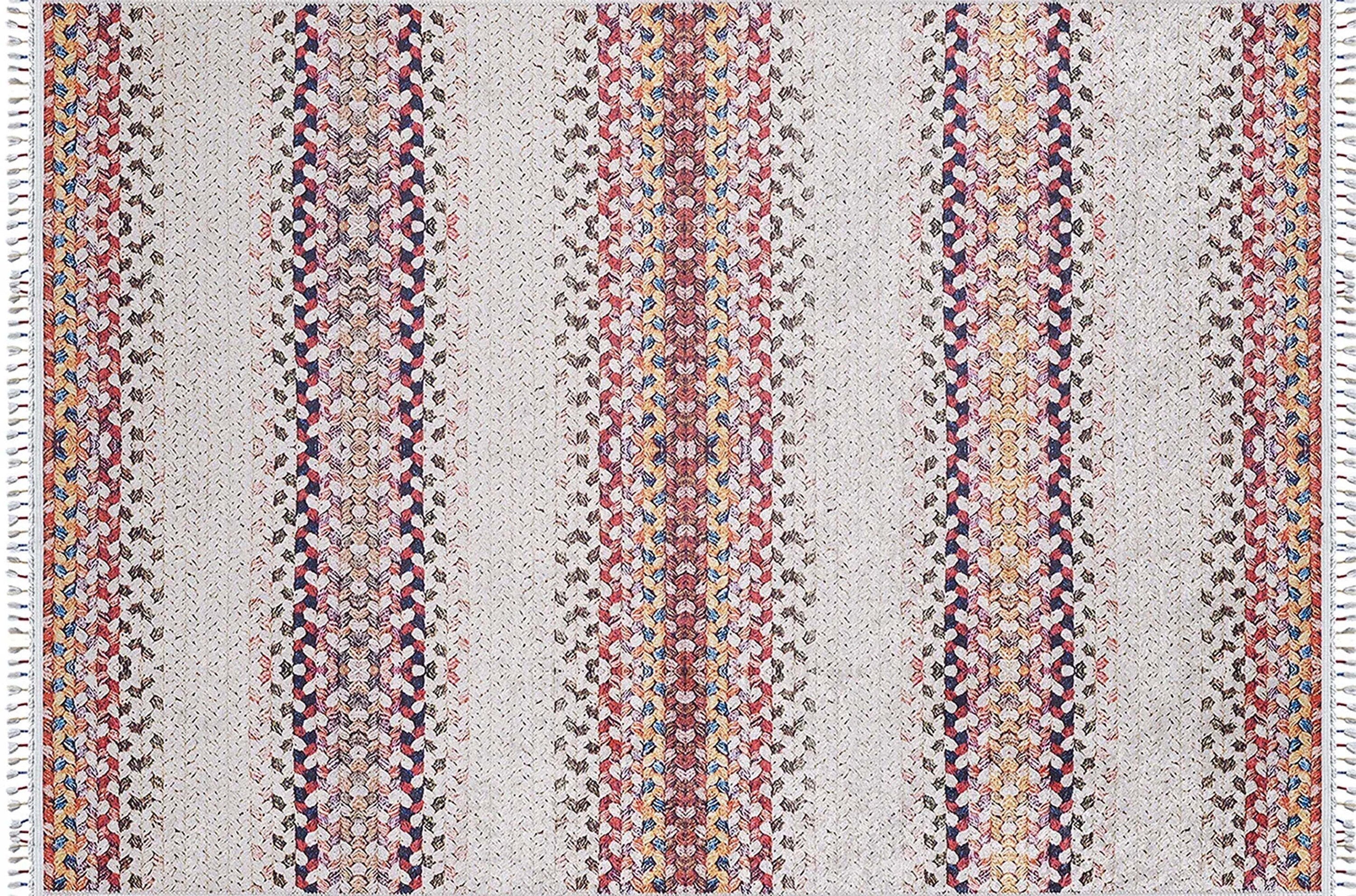 Ariana Neutral White Flatweave Colorful Rug-Fame Rugs-2'x3'ft 60x90cm-fame