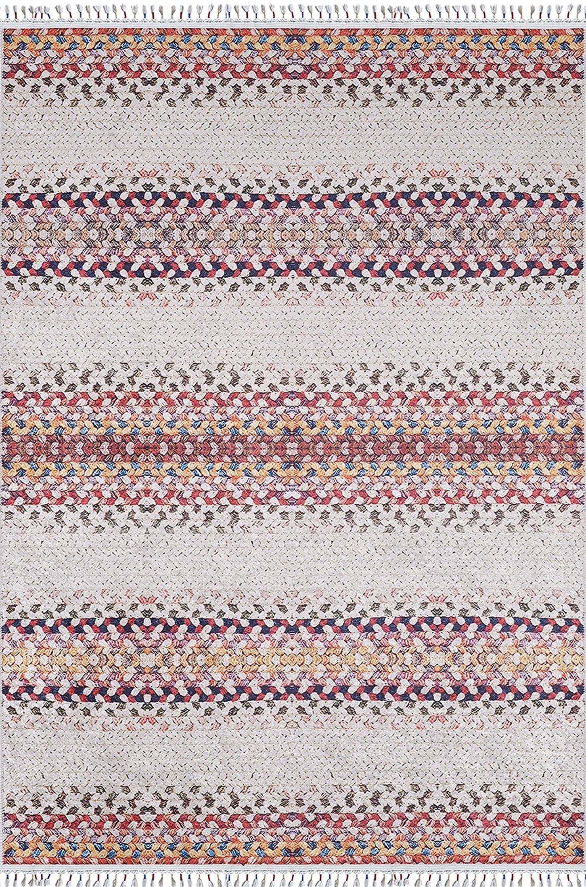 Ariana Neutral White Flatweave Colorful Rug-Fame Rugs-2'x3'ft 60x90cm-fame