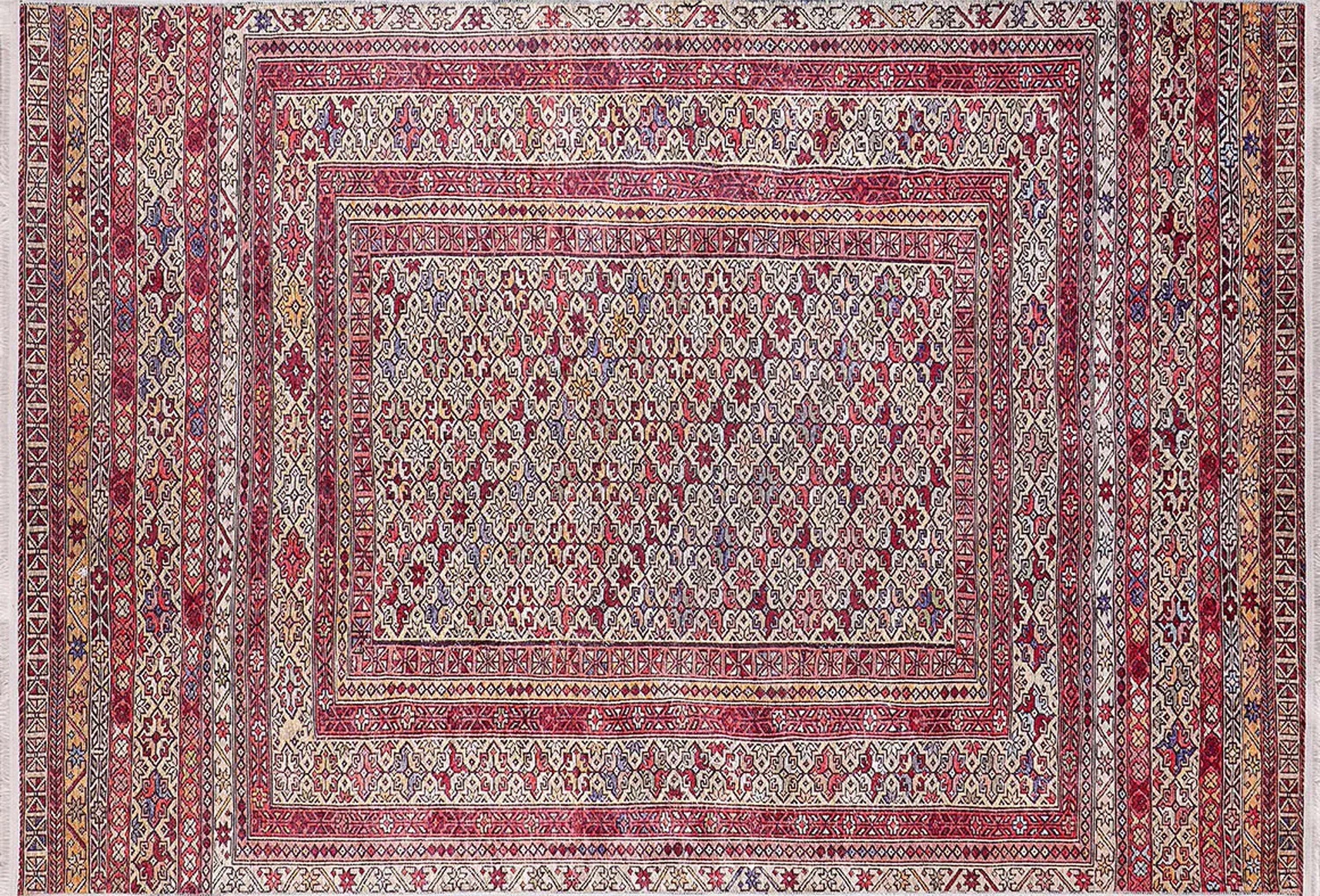 Arsa Turkish Oushak Red Beige Rug-Fame Rugs-2'x3'ft 60x90cm-fame