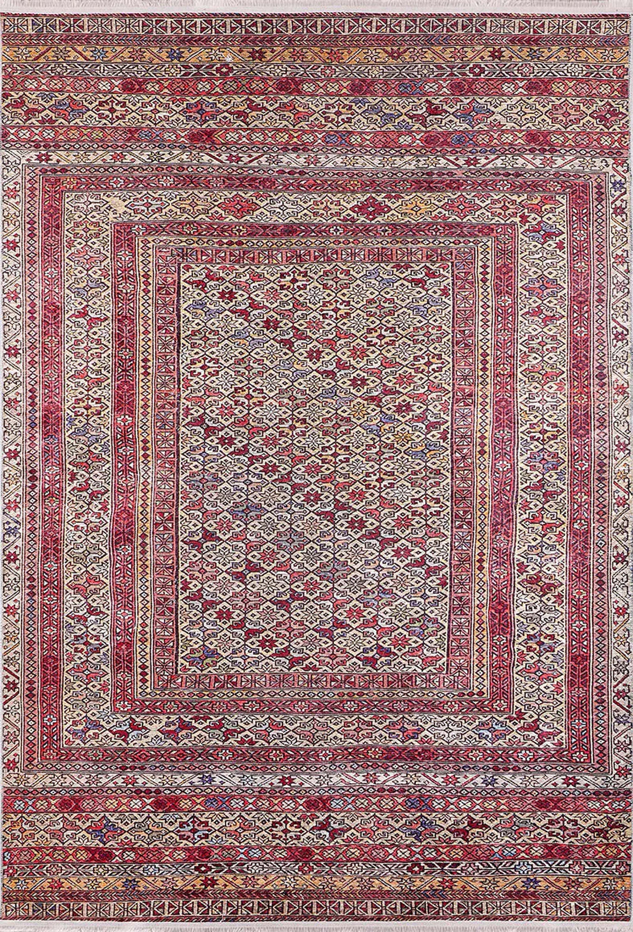 Arsa Turkish Oushak Red Beige Rug-Fame Rugs-2'x3'ft 60x90cm-fame