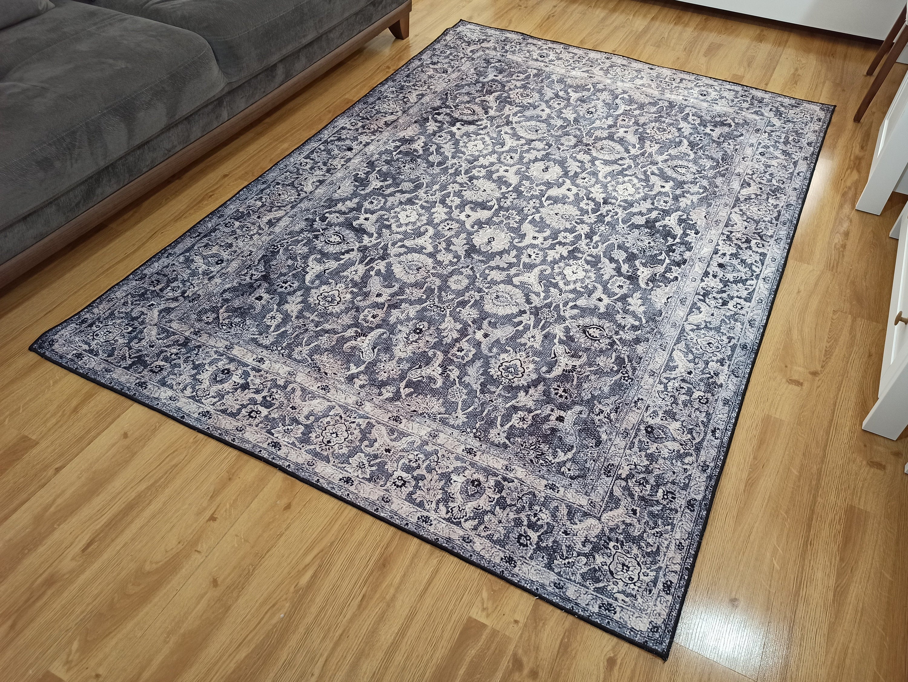 Asena Area Rug | Persian Navy Blue Gray Faded Rug-Rugs-Fame Rugs-2'x3' ft 60x90 cm-fame