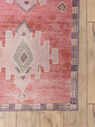 Aurelie Distressed Red Pink Beige Turkish Rug-famerugs-2&#39;x3&#39; ft 60x90cm-fame