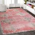 Aurelie Distressed Red Pink Beige Turkish Rug-famerugs-2&#39;x3&#39; ft 60x90cm-fame