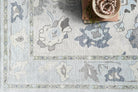 Aveline Faded Cream Blue Floral Oushak Rug-Oushak Rug-famerugs-2'x3' ft 60x90cm-fame