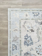 Aveline Faded Cream Blue Floral Oushak Rug-Oushak Rug-famerugs-2'x3' ft 60x90cm-fame