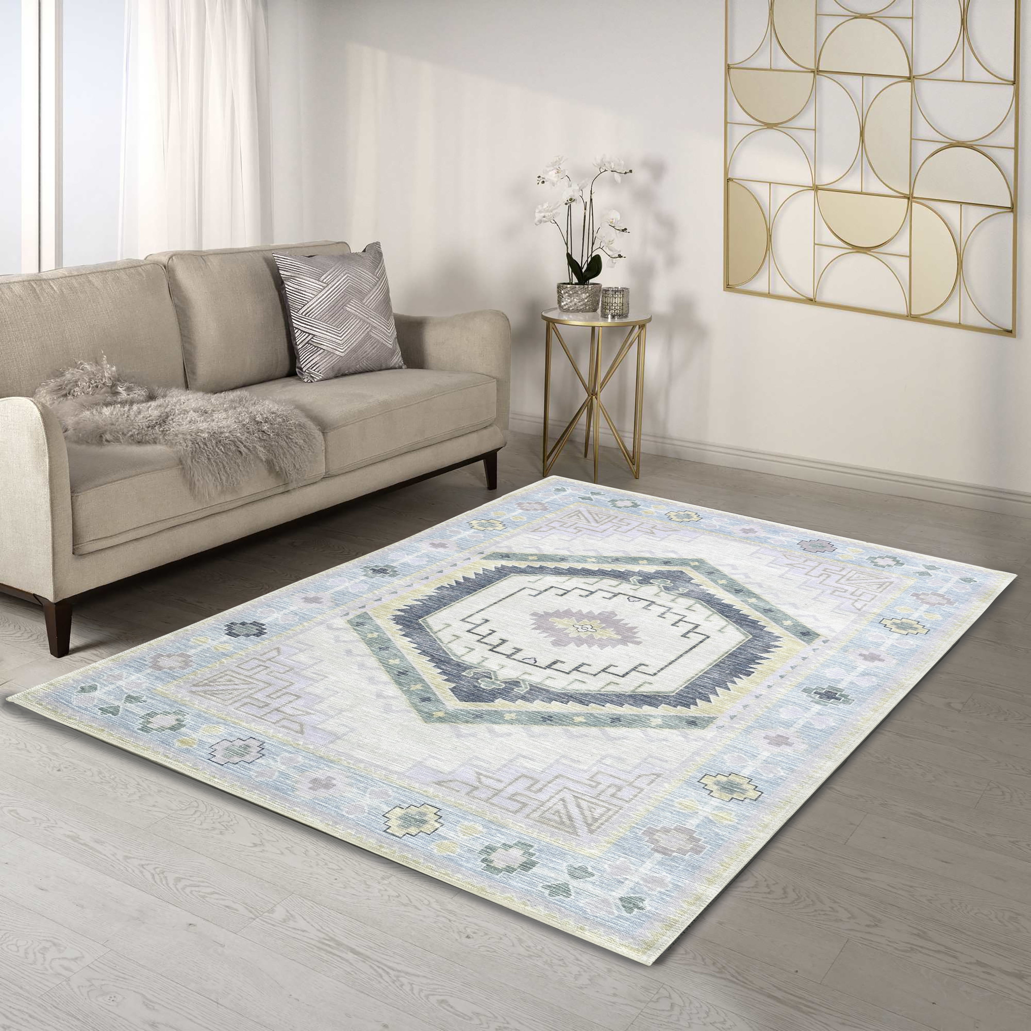 Averill Lavender, Pink & Blue Modern Oushak Rug-Area Rugs-famerugs-2'x3' ft 60x90cm-fame