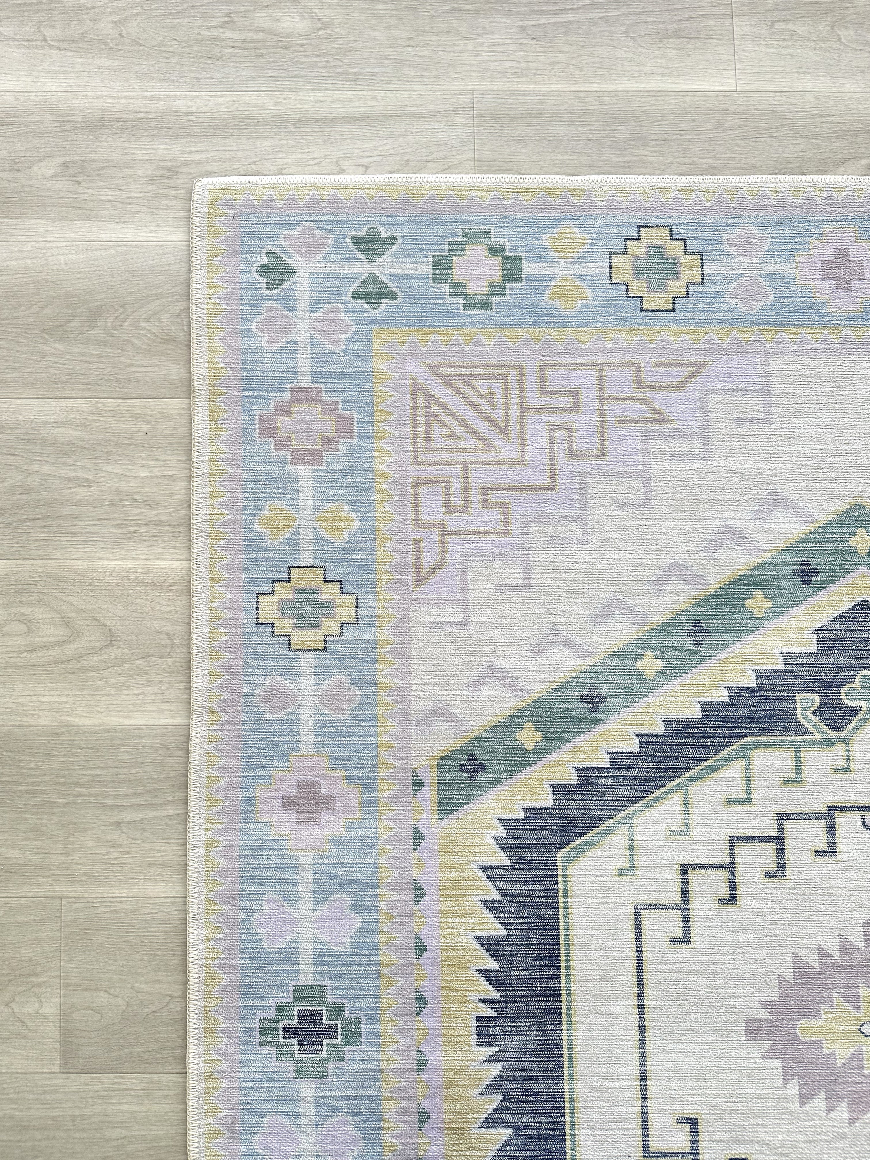 Averill Lavender, Pink & Blue Modern Oushak Rug-Area Rugs-famerugs-2'x3' ft 60x90cm-fame