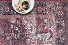 Avla Burgundy Red Floral Heriz Persian Rug-Area Rugs-famerugs-2'x3' ft 60x90 cm-fame