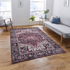 Avla Burgundy Red Floral Heriz Persian Rug-Area Rugs-famerugs-2'x3' ft 60x90 cm-fame