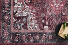 Avla Burgundy Red Floral Heriz Persian Rug-Area Rugs-famerugs-2'x3' ft 60x90 cm-fame