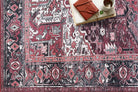 Avla Burgundy Red Floral Heriz Persian Rug-Area Rugs-famerugs-2'x3' ft 60x90 cm-fame