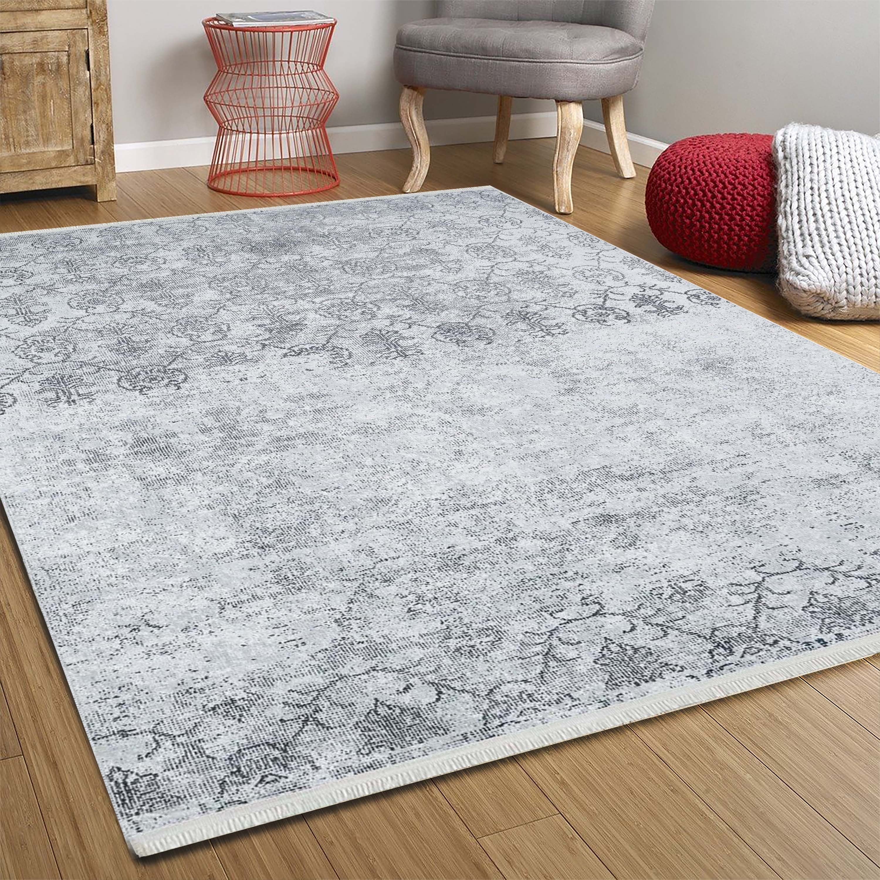 Ayla Turkish Faded Gray Rug-Fame Rugs-2'x3'ft 60x90cm-fame