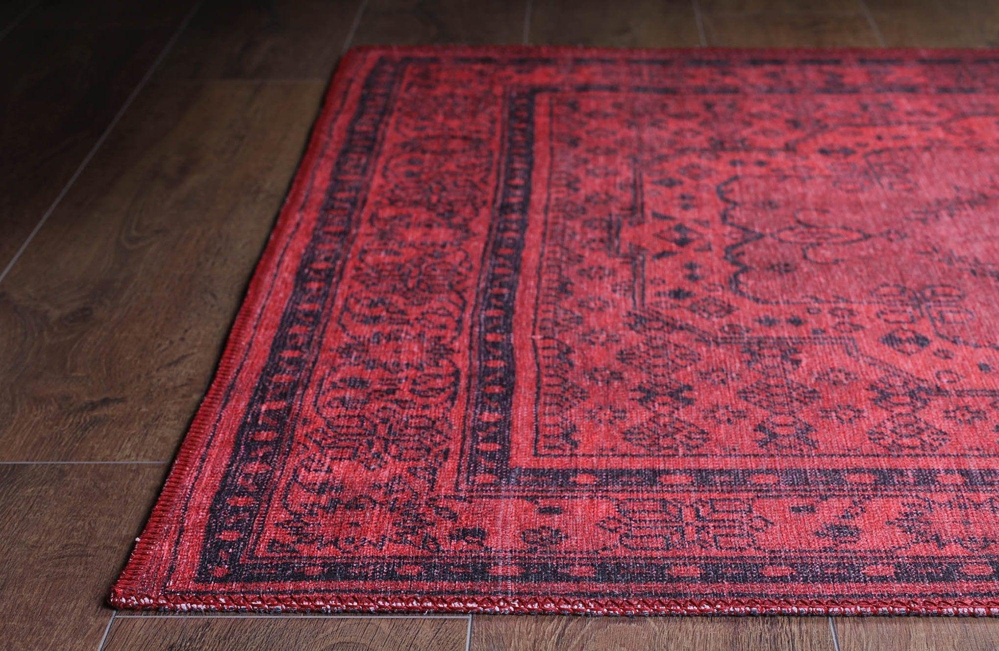 Azra Turkish Vintage Red and Blue Rug-Rugs-Fame Rugs-2'x3' ft 60x90 cm-fame