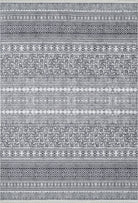 Basma Turkish Geometric Gray Black Rug-Fame Rugs-2'x3'ft 60x90cm-fame