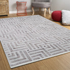 Beypa Pearl Brown Rug Black & White Geometric Area Rugs-Fame Rugs-2'x3'ft 60x90cm-Black-fame