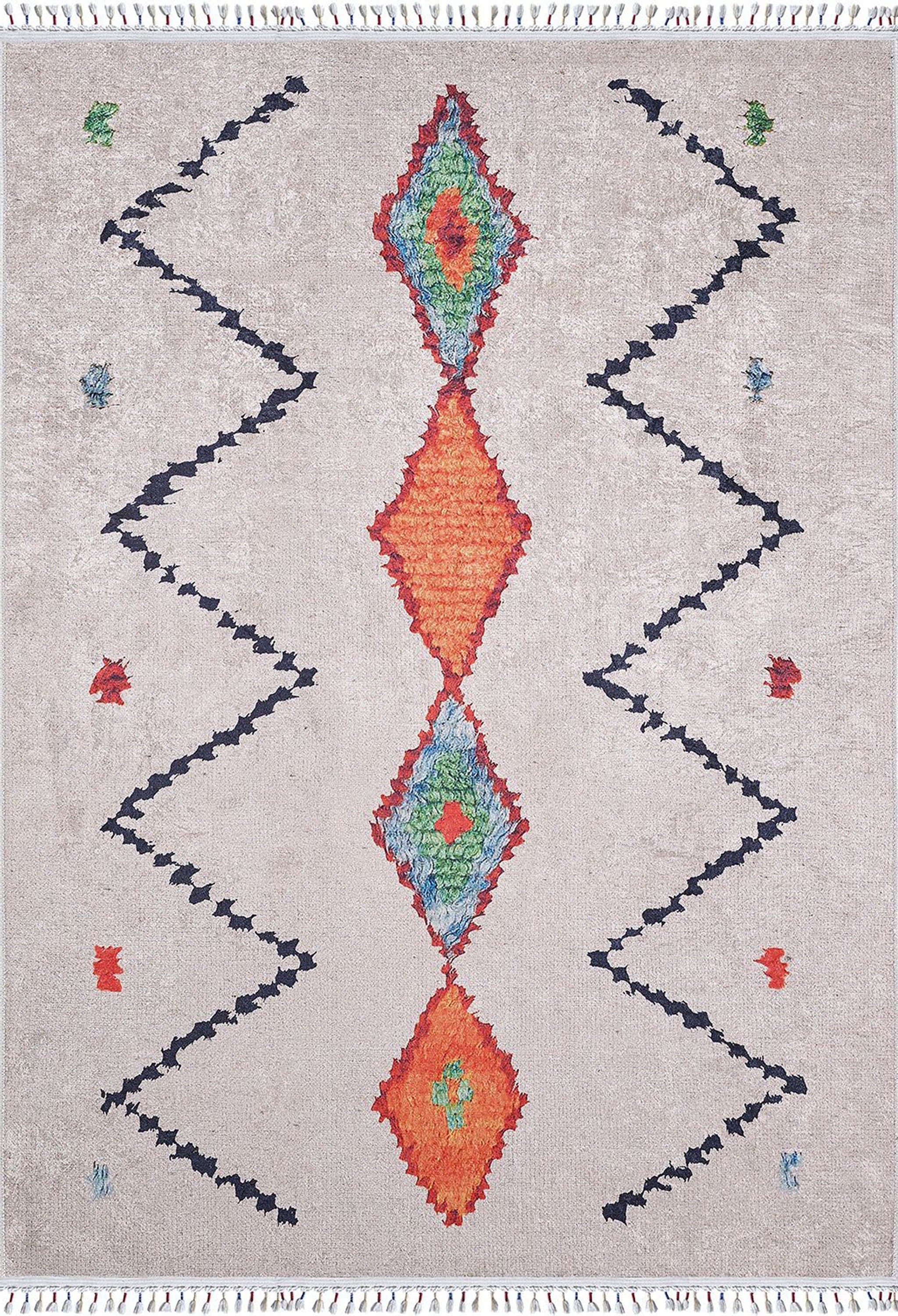 Borda Moroccan White Kilim Rug-Fame Rugs-2'x3'ft 60x90cm-fame