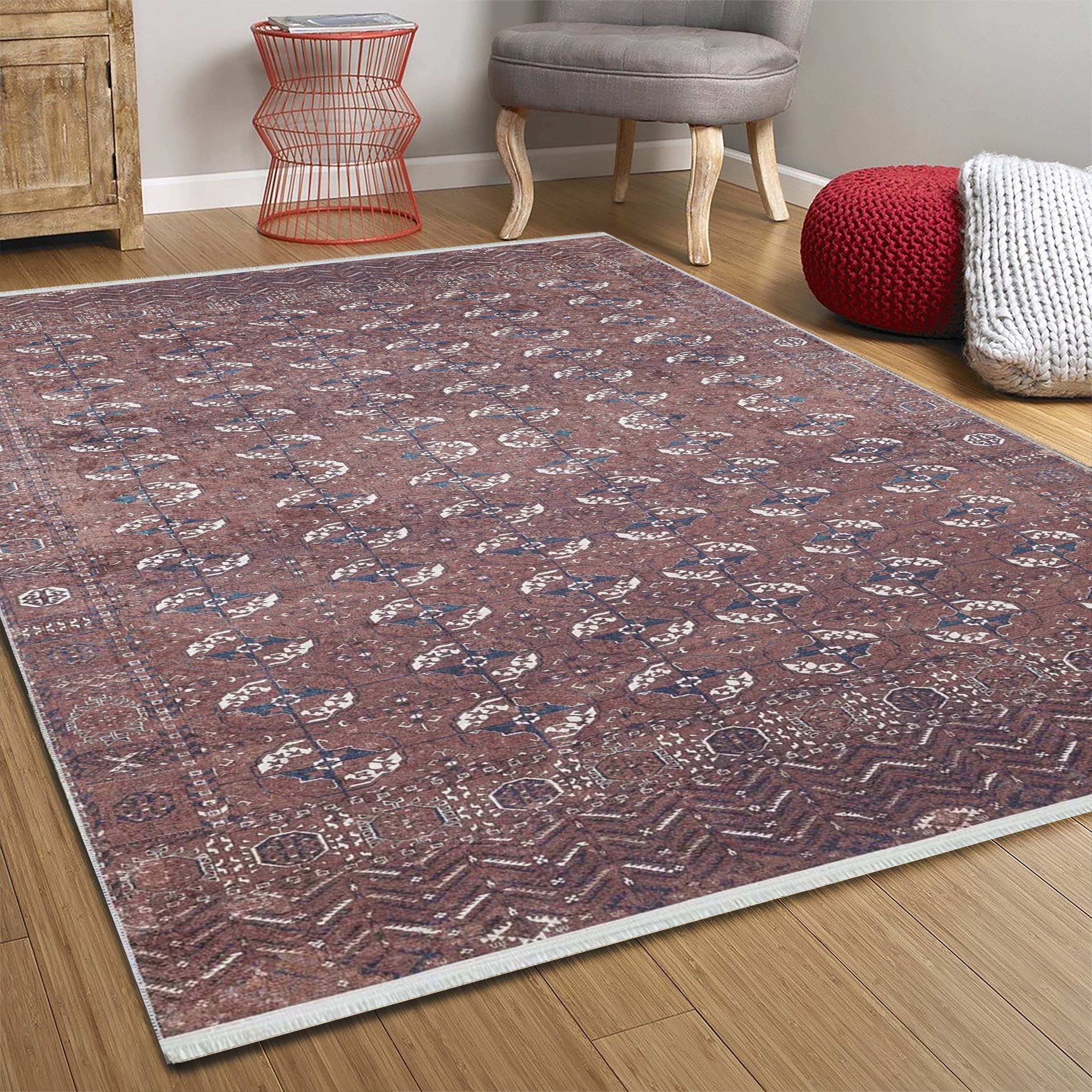 Bura Brown Bokhara Afghan Rug-Fame Rugs-2'x3'ft 60x90cm-fame