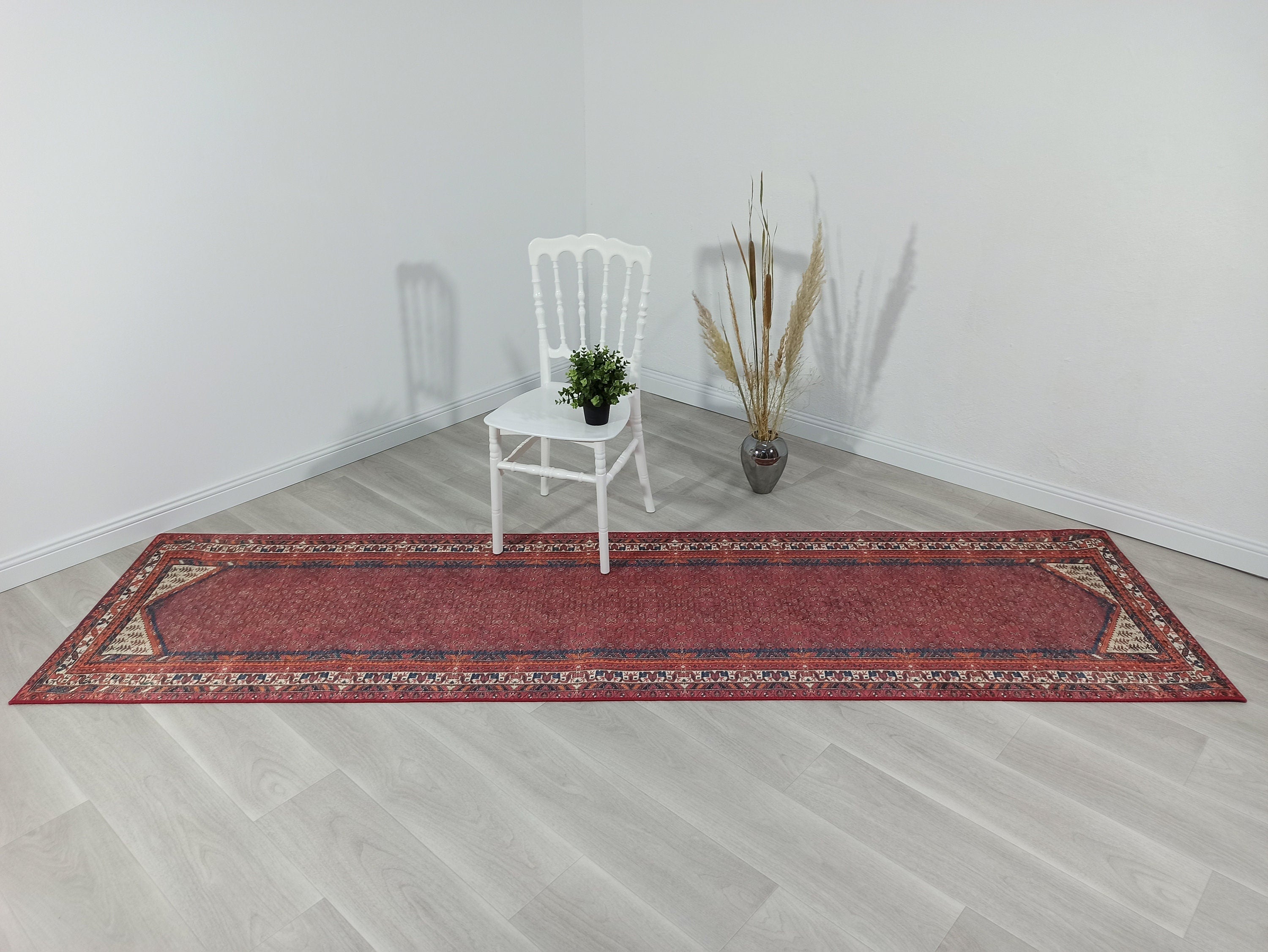 Cheka Turkish Red Beige Runner-Rugs-Fame Rugs-2'x3'ft 60x90cm-fame