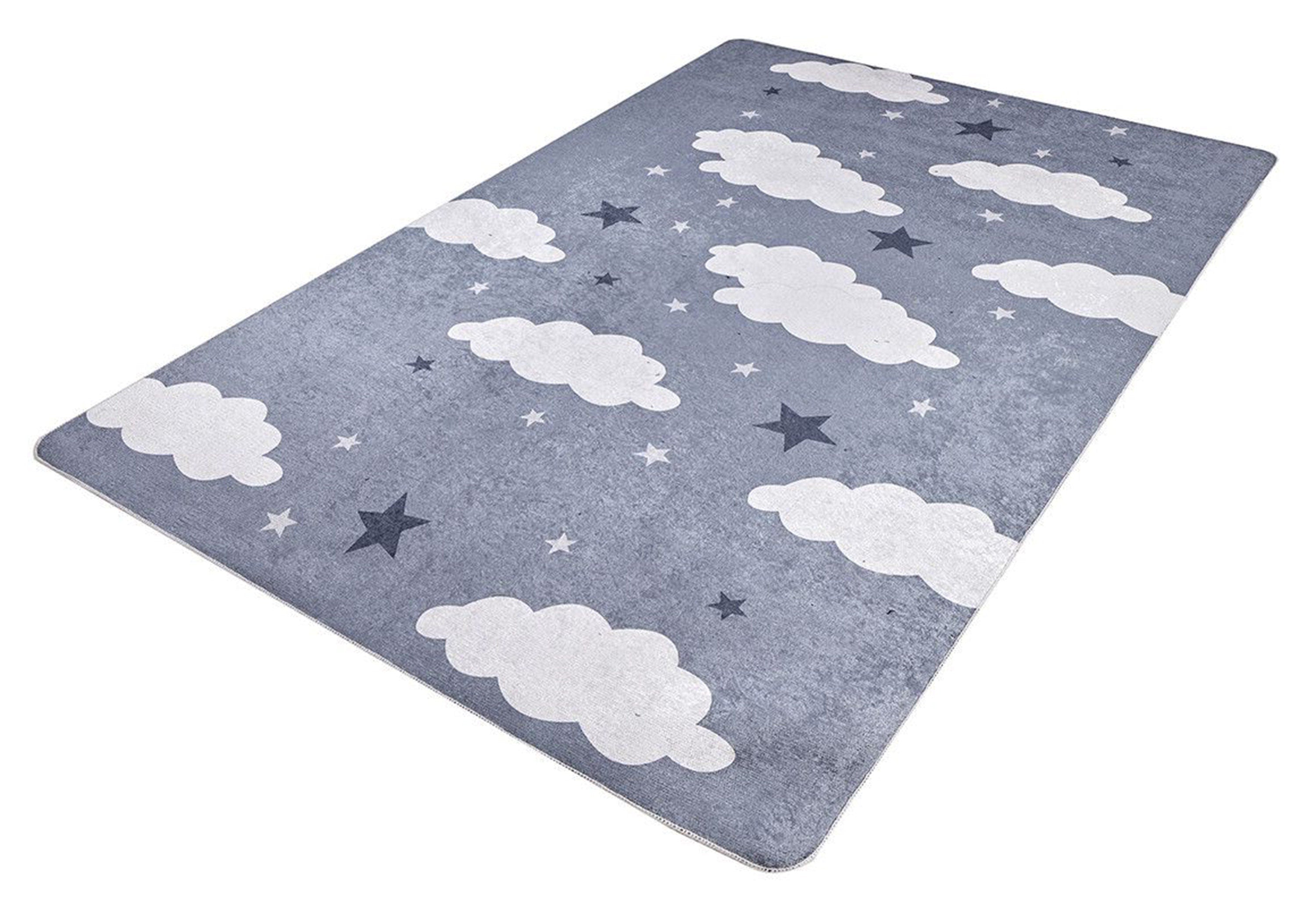 Cloudy Rug Gray Kids Rug-Fame Rugs-2'x3'ft 60x90cm-Gray 1-fame