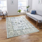 Corinne Pastel Blue Cream Modern Oushak Rug-Oushak Rug-famerugs-2'x3' ft 60x90cm-fame