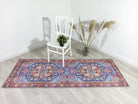 Dala RugVintage Pink Navy Blue Rug-Rugs-Fame Rugs-2'x3' ft 60x90 cm-fame