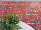 Damla Rug Turkish Ethnic Red Kilim Rug-Fame Rugs-2'x3'ft 60x90cm-without fringe-fame