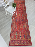 Damla Rug Turkish Ethnic Red Kilim Rug-Fame Rugs-2'x3'ft 60x90cm-without fringe-fame